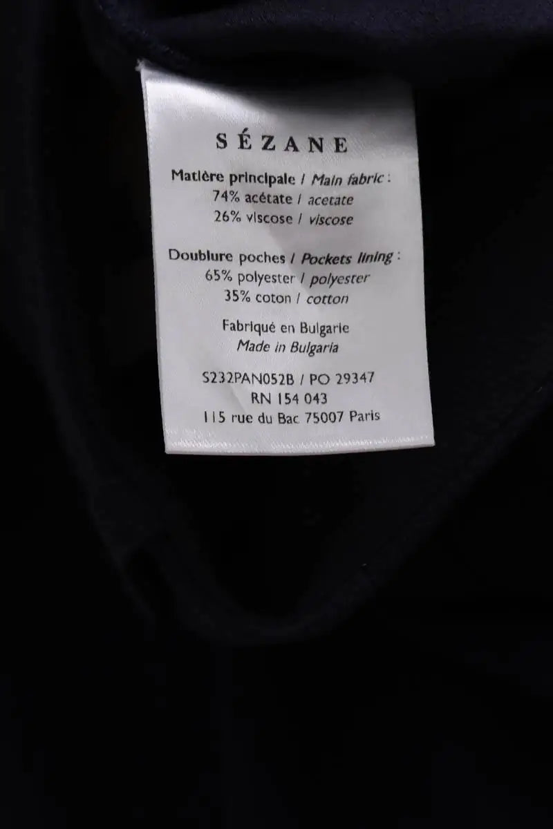 Pantalon droit Sézane Marine en Viscose
