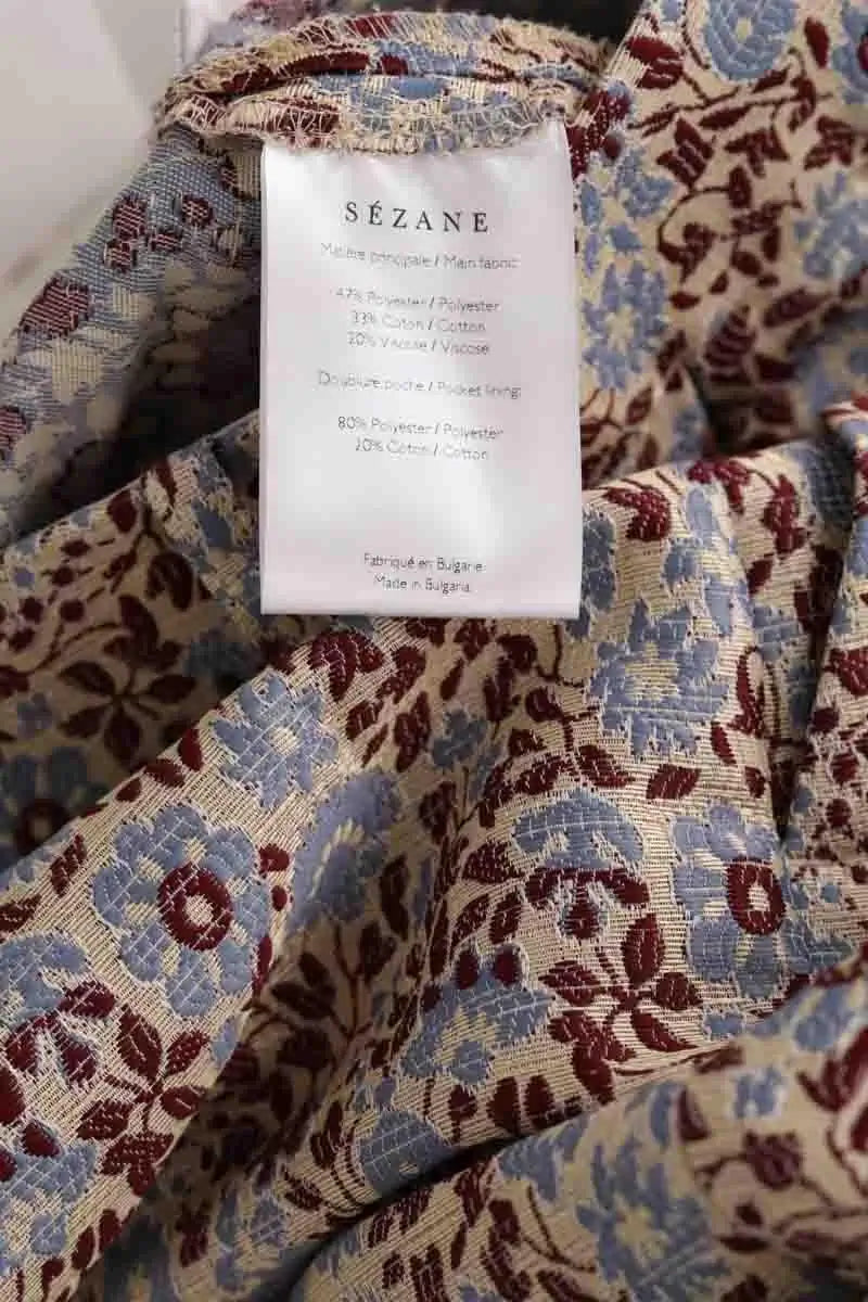 Pantalon droit Sézane Multicolore en Synthétique