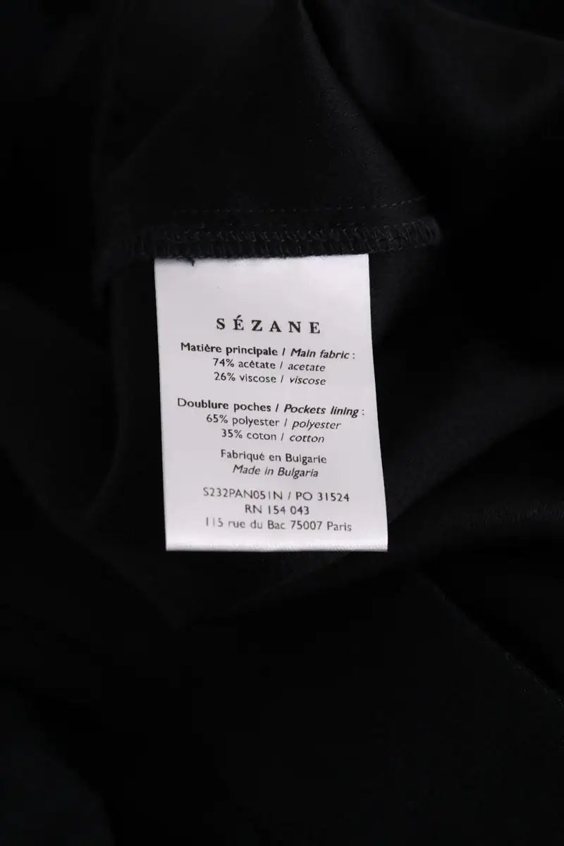 Pantalon droit Sézane Noir en Coton
