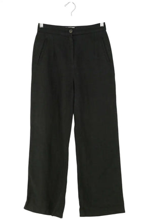 Pantalon droit Sézane Noir en Lin, taille XS - Seconde Main