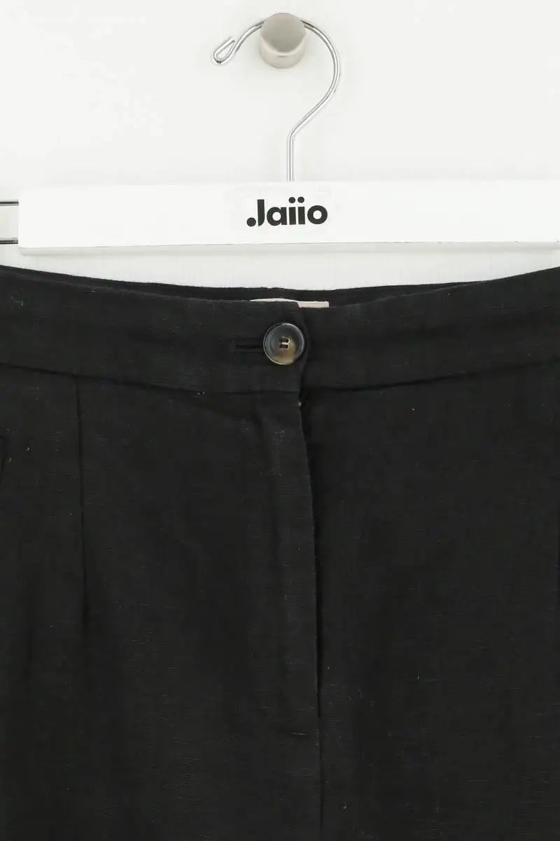 Pantalon droit Sézane Noir en Lin
