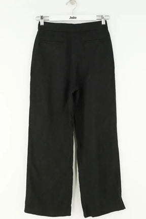 Pantalon droit Sézane Noir en Lin