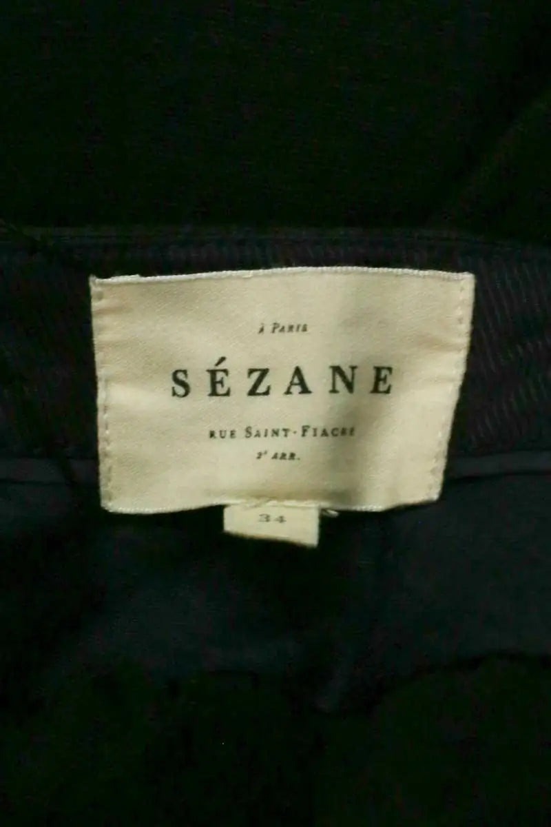 Pantalon droit Sézane Noir en Lin