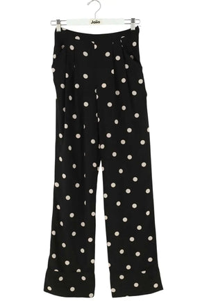 Pantalon droit Sézane Noir en Soie, taille XS - Seconde Main