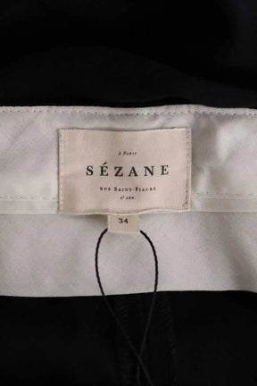Pantalon droit Sézane Noir en Synthétique