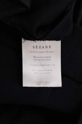 Pantalon droit Sézane Noir en Synthétique