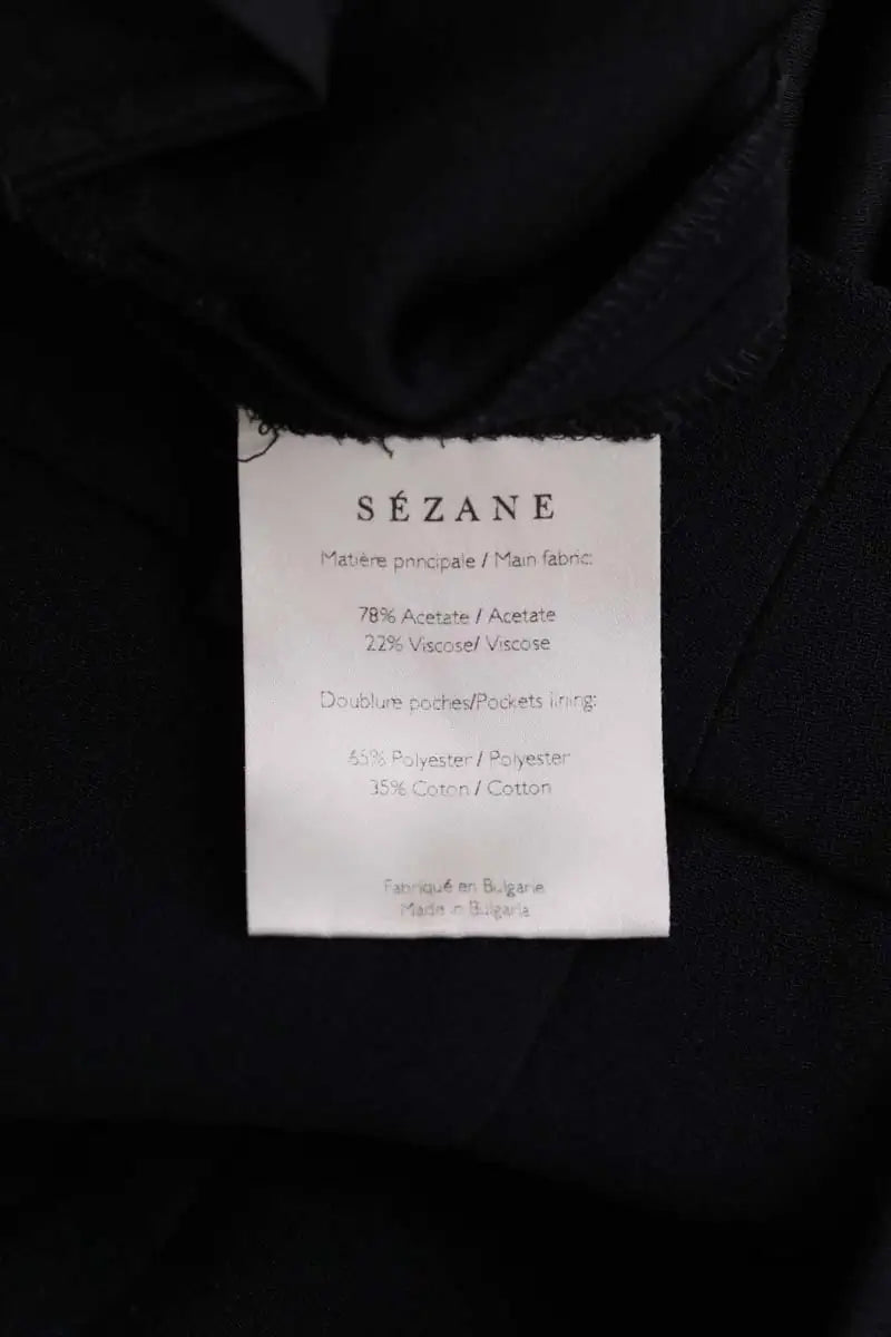 Pantalon droit Sézane Noir en Synthétique