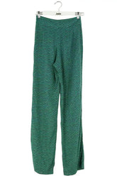 Pantalon droit Sézane Vert en Soie, taille XS - Seconde Main
