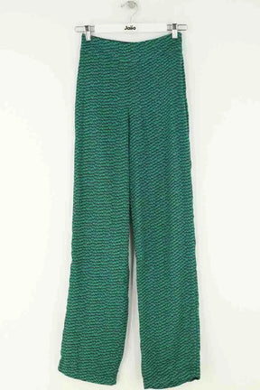 Pantalon droit Sézane Vert en Soie