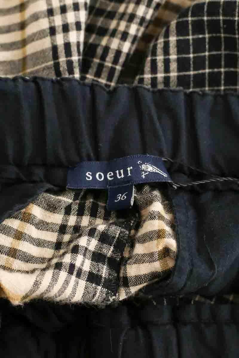 Pantalon droit Soeur Andreas Noir en Coton