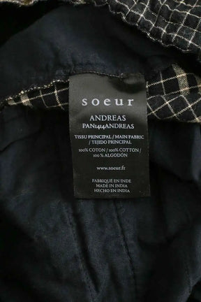 Pantalon droit Soeur Andreas Noir en Coton