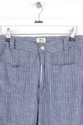 Pantalon droit Songe Lab Bleu en Coton