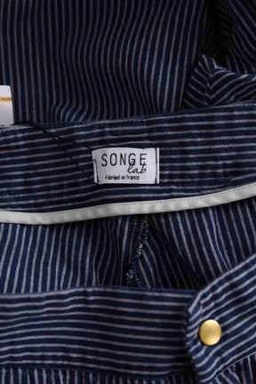 Pantalon droit Songe Lab Bleu en Coton