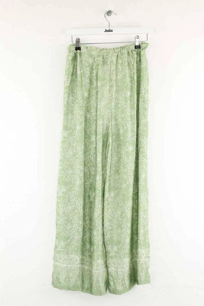 Pantalon droit Sunday Vert en Soie