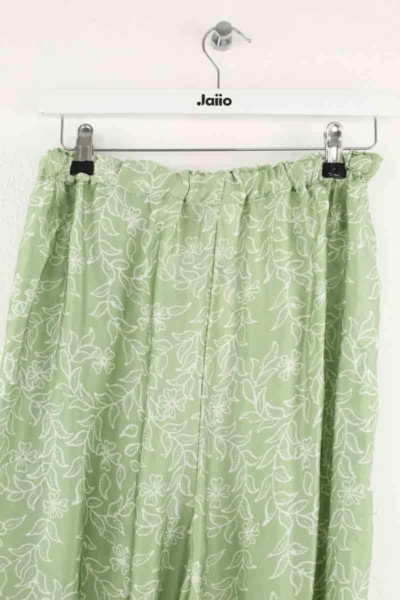 Pantalon droit Sunday Vert en Soie