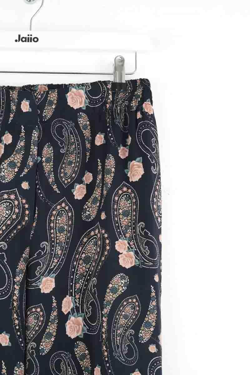 Pantalon droit The Kooples Paisley flowers Noir en Polyester