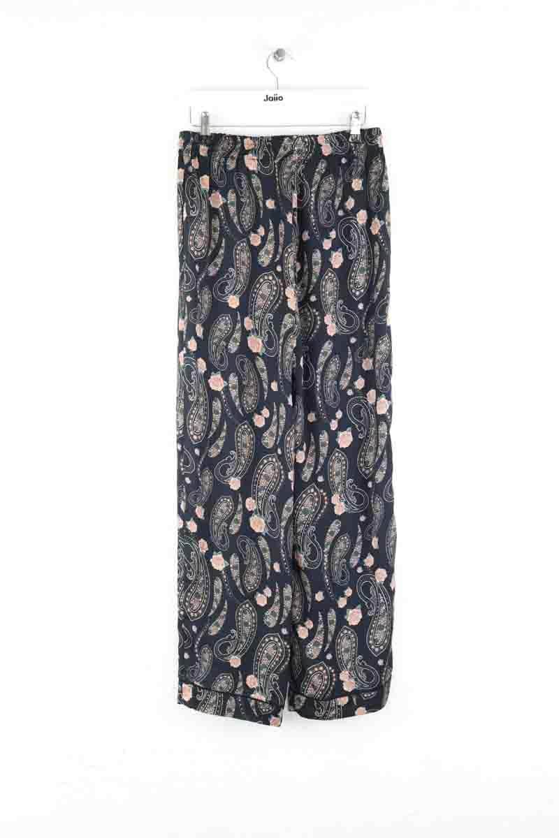 Pantalon droit The Kooples Paisley flowers Noir en Polyester