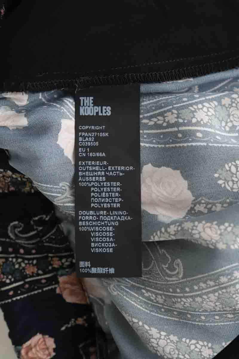 Pantalon droit The Kooples Paisley flowers Noir en Polyester