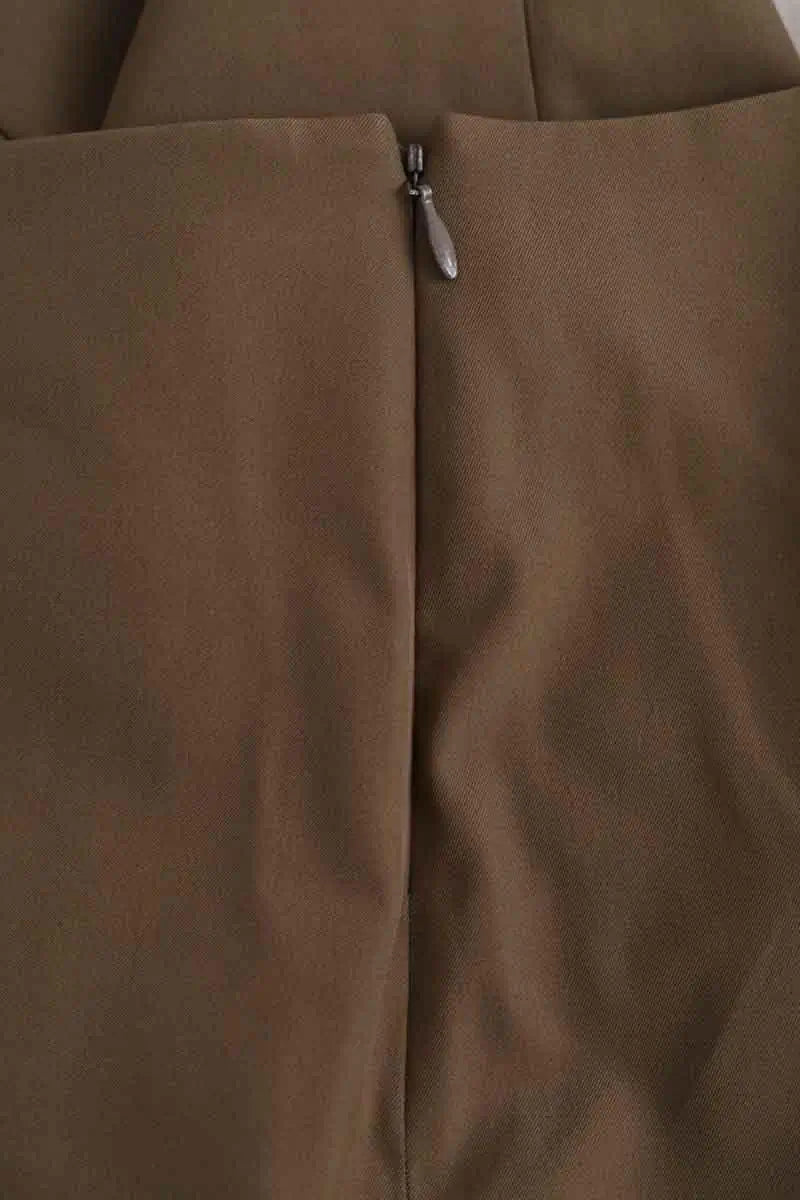 Pantalon droit The Row Kaki en Synthétique