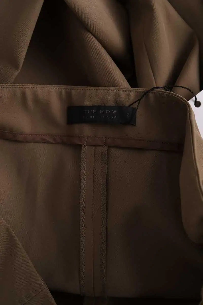 Pantalon droit The Row Kaki en Synthétique