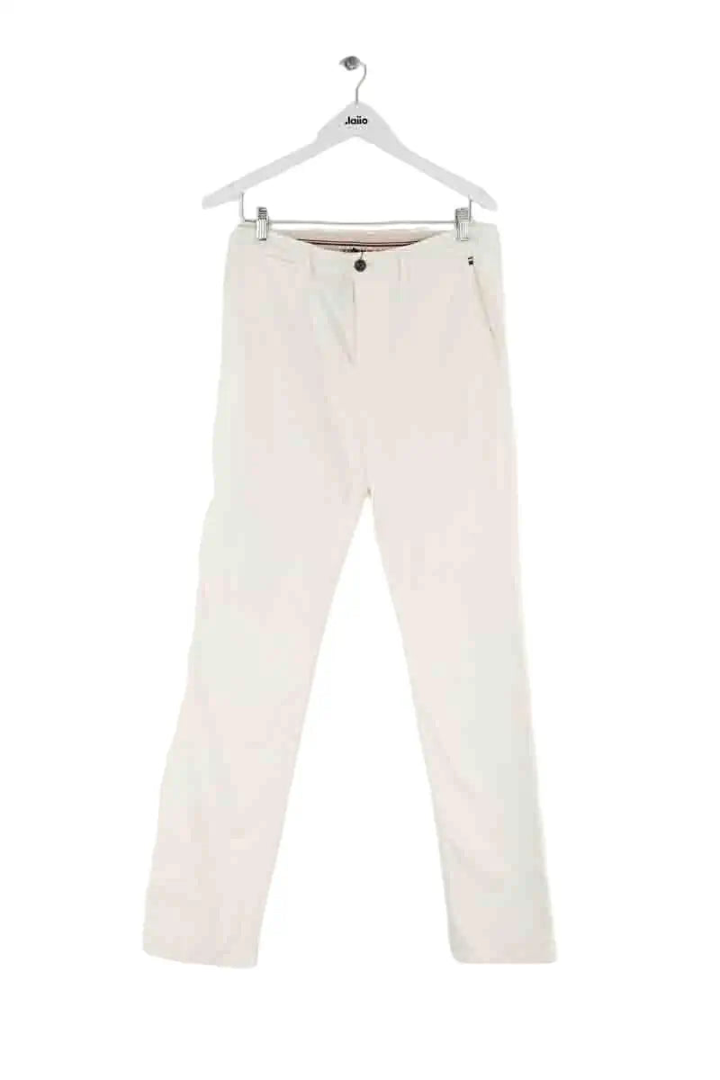Pantalon droit Tommy Hilfiger Blanc en Coton, taille L - Seconde Main