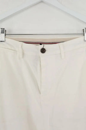 Pantalon droit Tommy Hilfiger Blanc en Coton