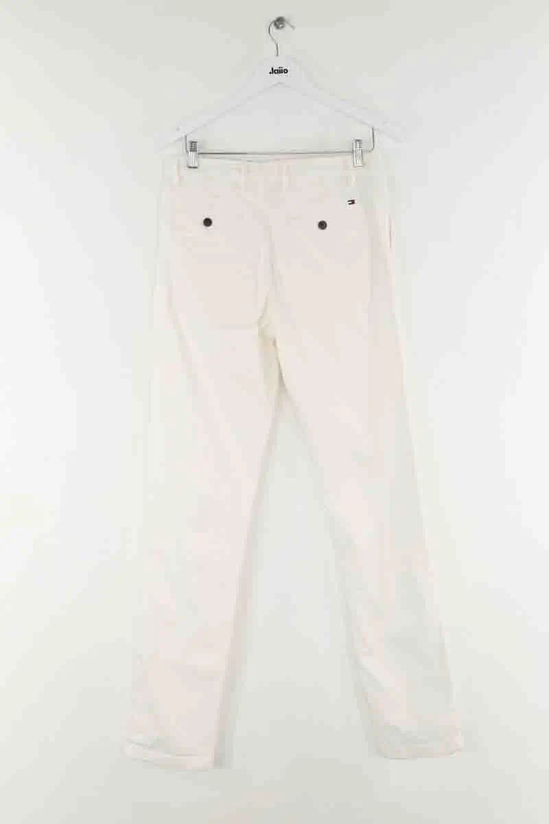 Pantalon droit Tommy Hilfiger Blanc en Coton