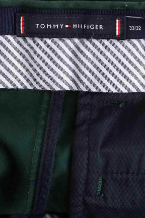 Pantalon droit Tommy Hilfiger Vert en Coton