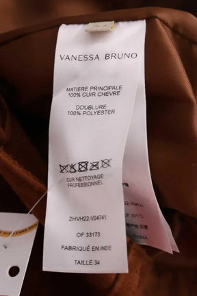 Pantalon droit Vanessa Bruno Belita Marron en Daim