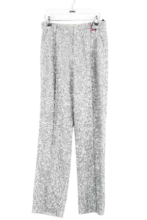 Pantalon droit Zadig & Voltaire Argent en Synthétique, taille S - Seconde Main