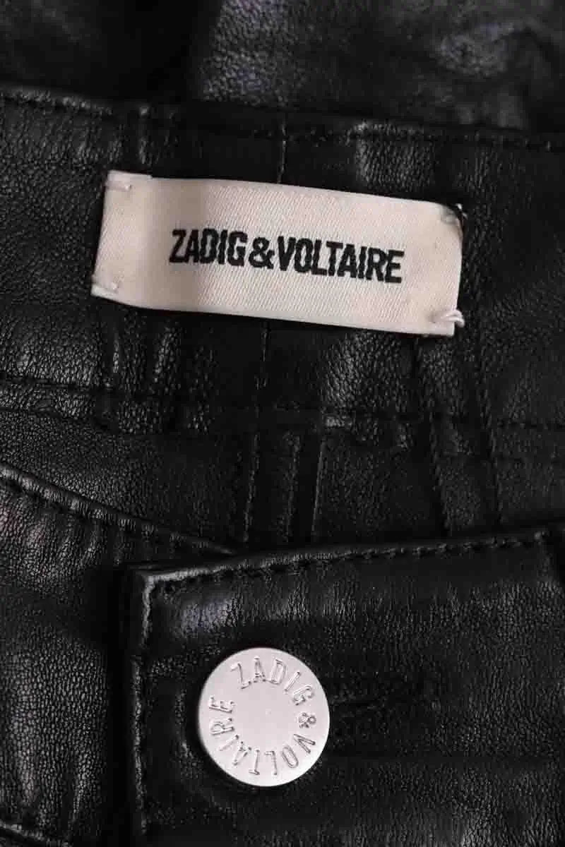 Pantalon droit Zadig & Voltaire Noir en Cuir
