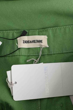 Pantalon droit Zadig & Voltaire Player canvas amande Vert en Coton
