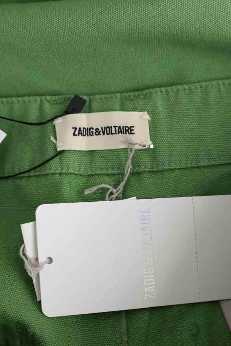 Pantalon droit Zadig & Voltaire Player canvas amande Vert en Coton