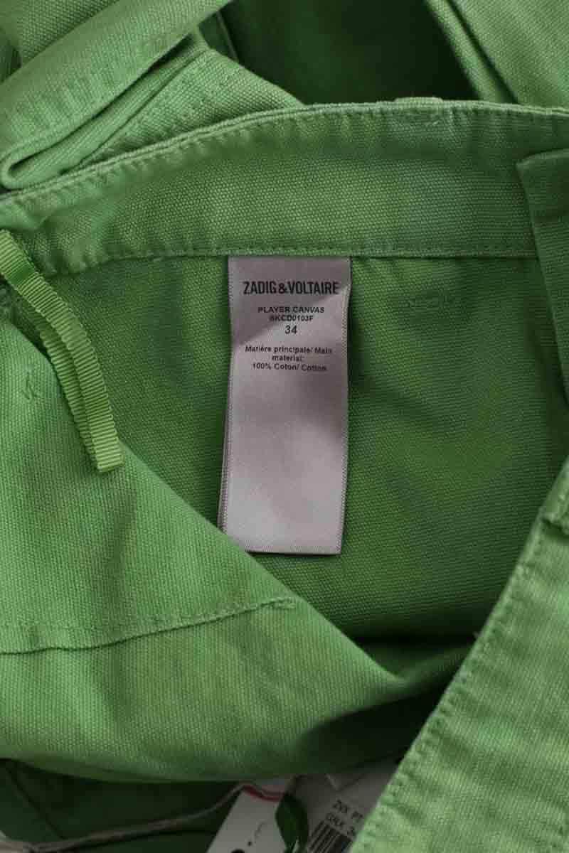 Pantalon droit Zadig & Voltaire Player canvas amande Vert en Coton