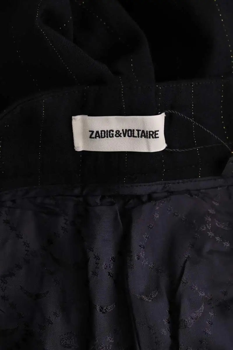 Pantalon droit Zadig & Voltaire Prune shimmer Noir en Viscose