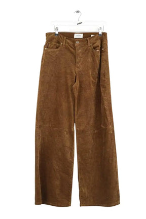 Pantalon Frame Le slim palazzo Marron en Coton, taille L - Seconde Main