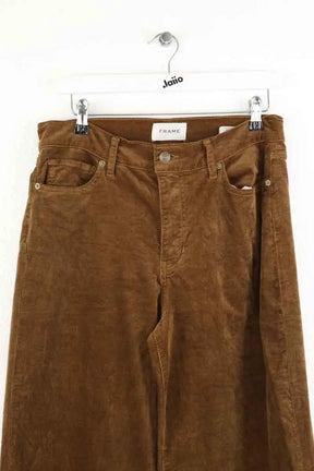 Pantalon Frame Le slim palazzo Marron en Coton