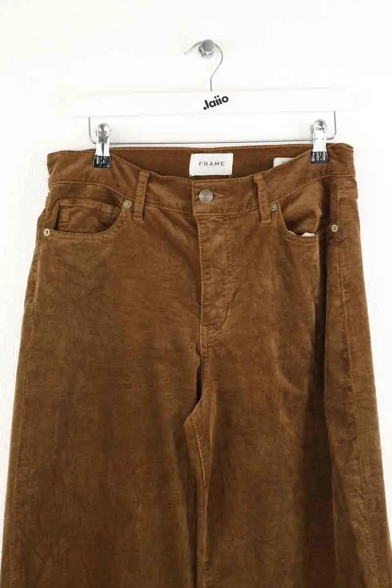 Pantalon Frame Le slim palazzo Marron en Coton