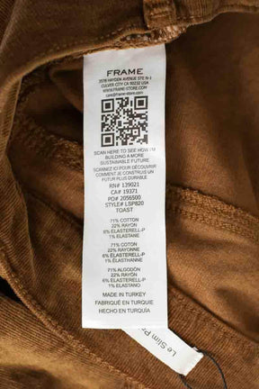 Pantalon Frame Le slim palazzo Marron en Coton