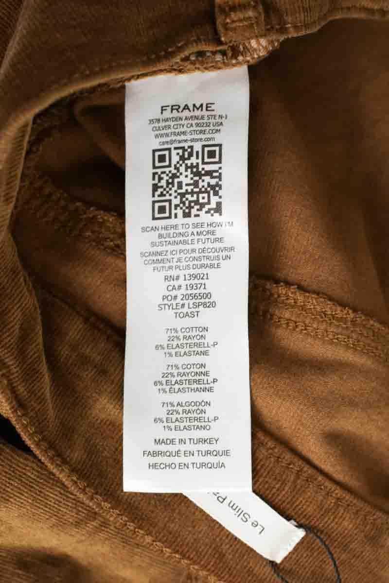 Pantalon Frame Le slim palazzo Marron en Coton