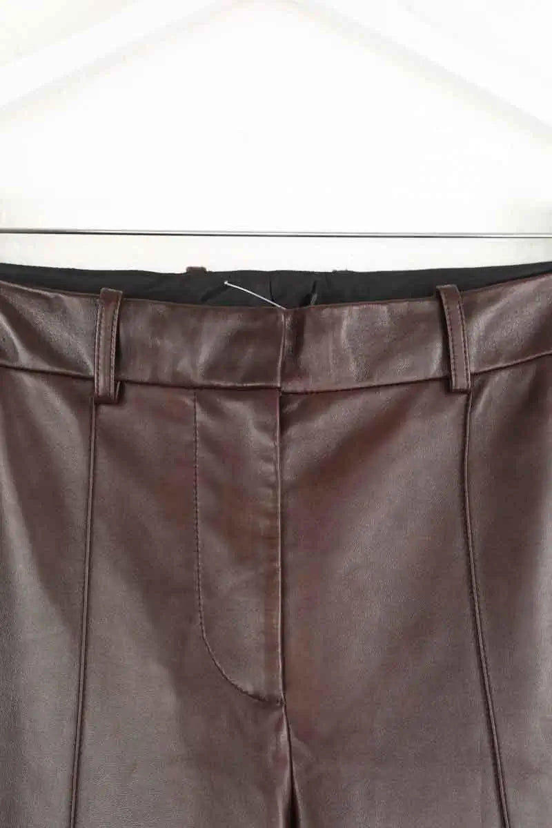Pantalon Helmut Lang Marron en Cuir