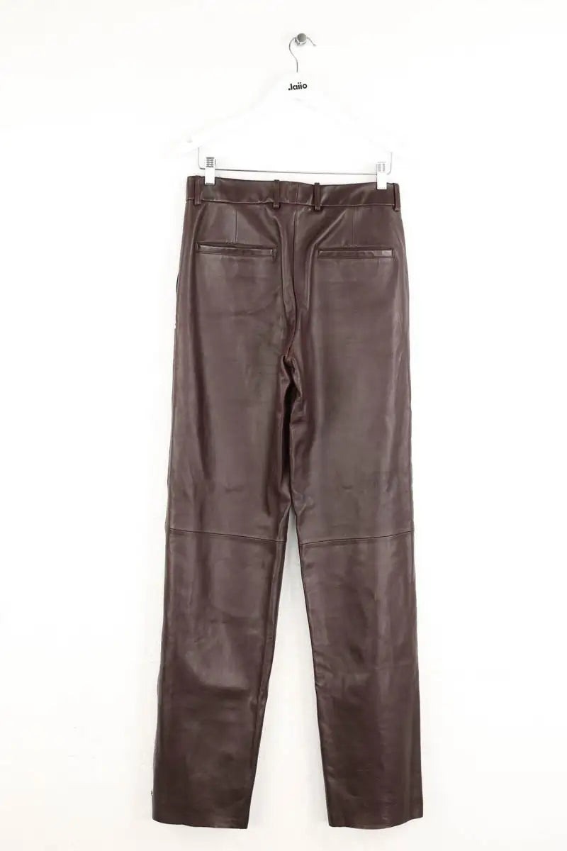 Pantalon Helmut Lang Marron en Cuir