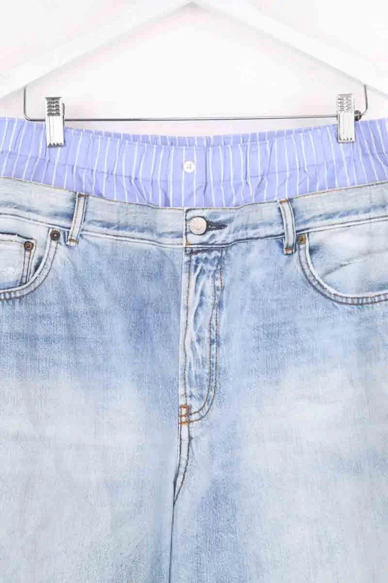 Pantalon large Acne Studios Bleu en Coton