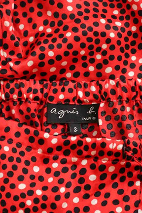 Pantalon large Agnès B. Rouge en Soie