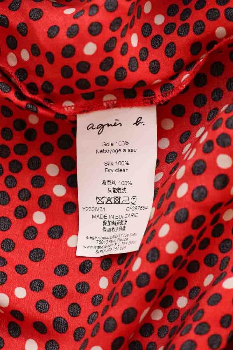 Pantalon large Agnès B. Rouge en Soie
