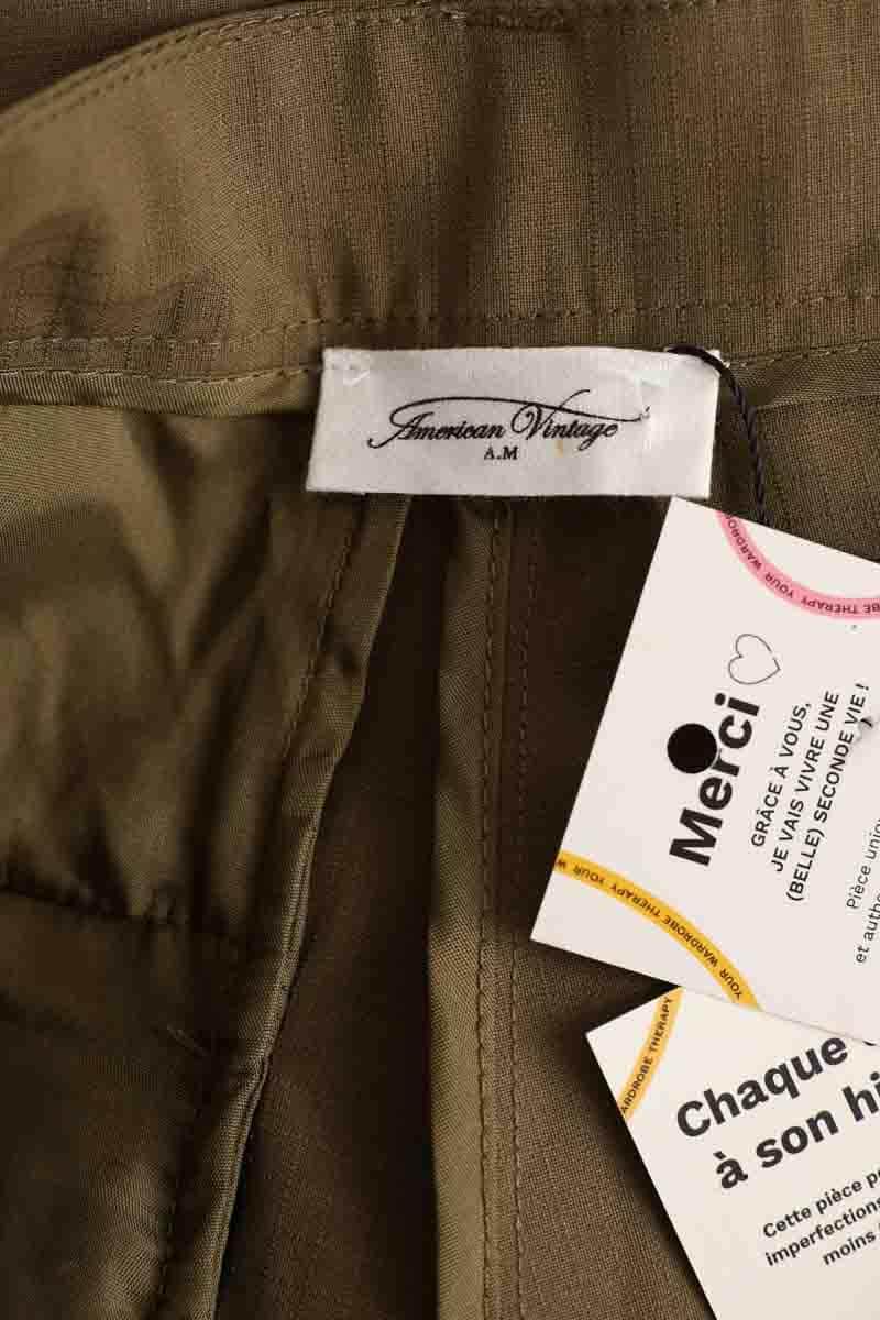 Pantalon large American Vintage Kaki en Synthétique