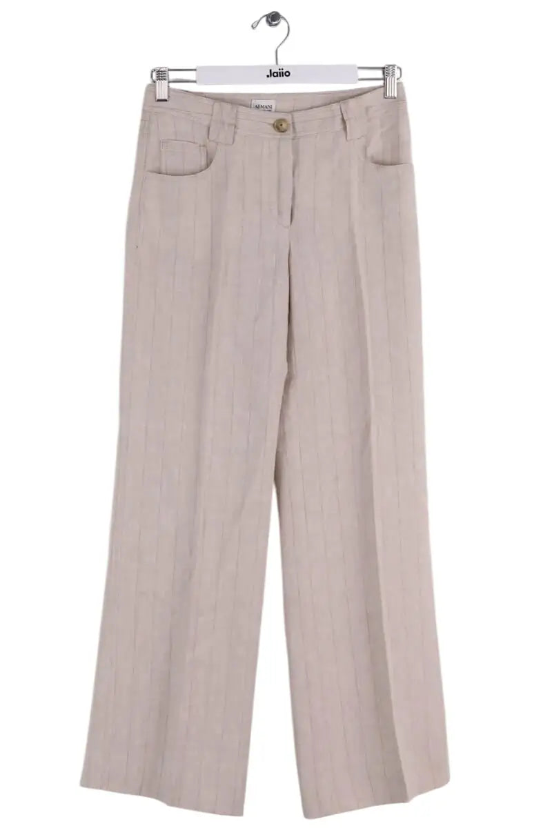 Pantalon large Armani Jeans Beige en Lin, taille M - Seconde Main