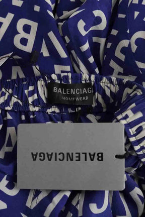 Pantalon large Balenciaga Bleu en Soie