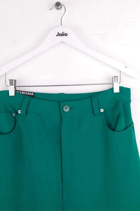 Pantalon large Balenciaga Vert en Coton