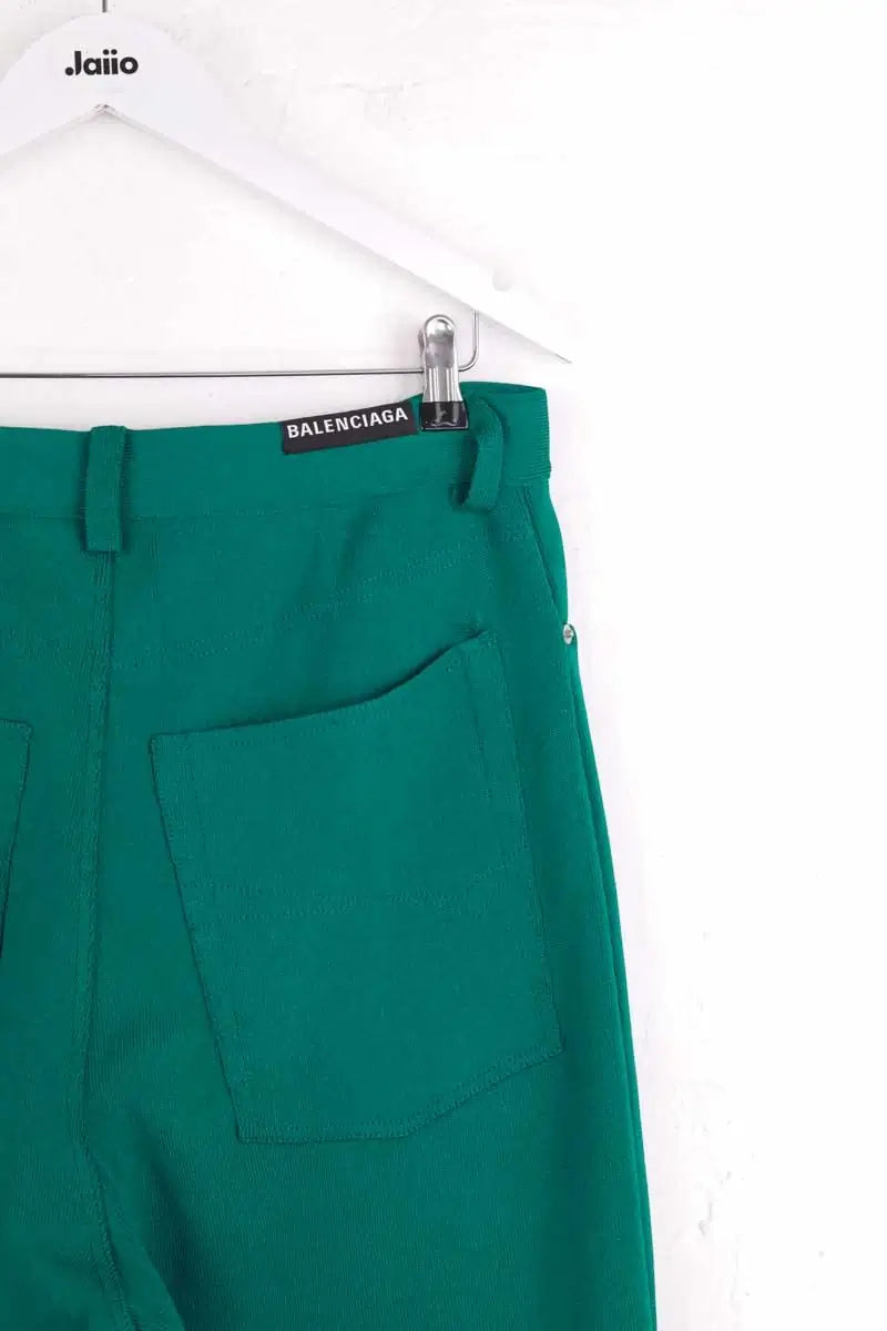Pantalon large Balenciaga Vert en Coton